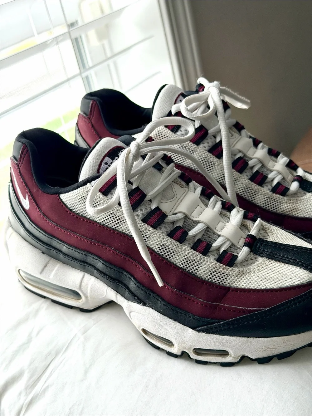 Nike Men's Sneakers in White, Black & Burgundy